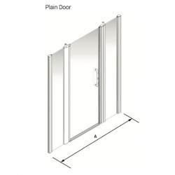 Larenco Alcove Full Height Shower Enclosure Plain Door with 2 Inline Fixed Panels